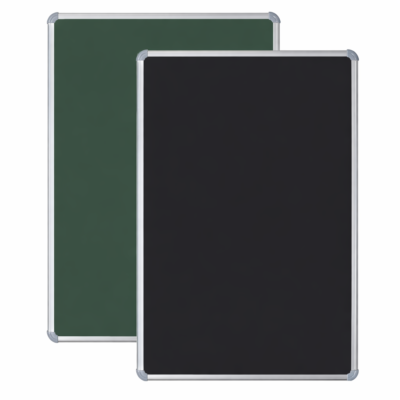 Aluminium Framed Double Sided Board with Black Chalkboard and Green Chalkboard (Size : 1.5 Feet x 1 Foot)