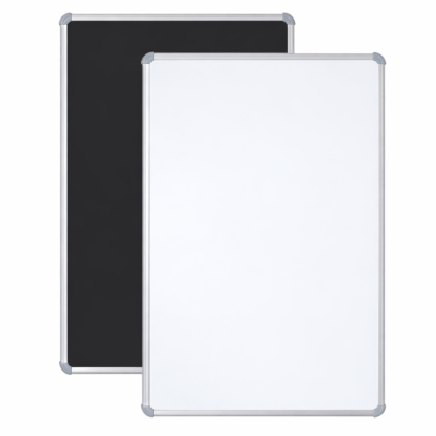 Aluminium Framed Double Sided Board with Non Magnetic Whiteboard and Black Chalkboard (Size : 1.5 Feet X 2 Foot)