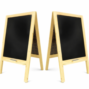 Double Framed Easel Board with Black Chalk Board on Both Sides (Size : 45 inch Height)