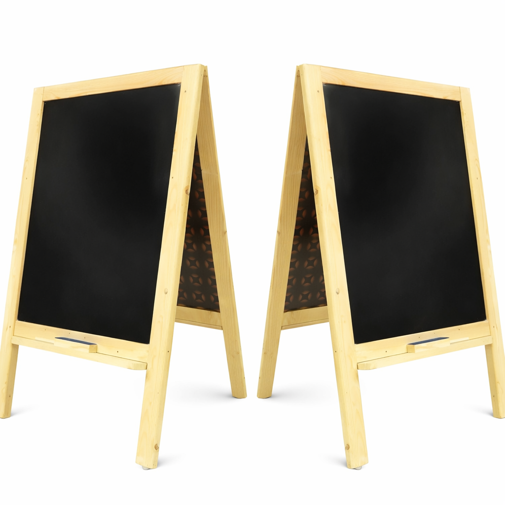 Double Framed Easel Board with Black Chalk Board on Both Sides (Size : 36 inch Height)