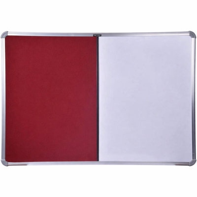 Aluminium Framed Combination Board – Non Magnetic Whiteboard with Maroon Pin-up (Size : 2 Feet X 1 Foot)