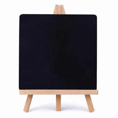 Rubber Wood Mini A-Frame Easel 10″ with Black Chalk Board (Size 7 Inch X 7 Inch) (Set of 8)