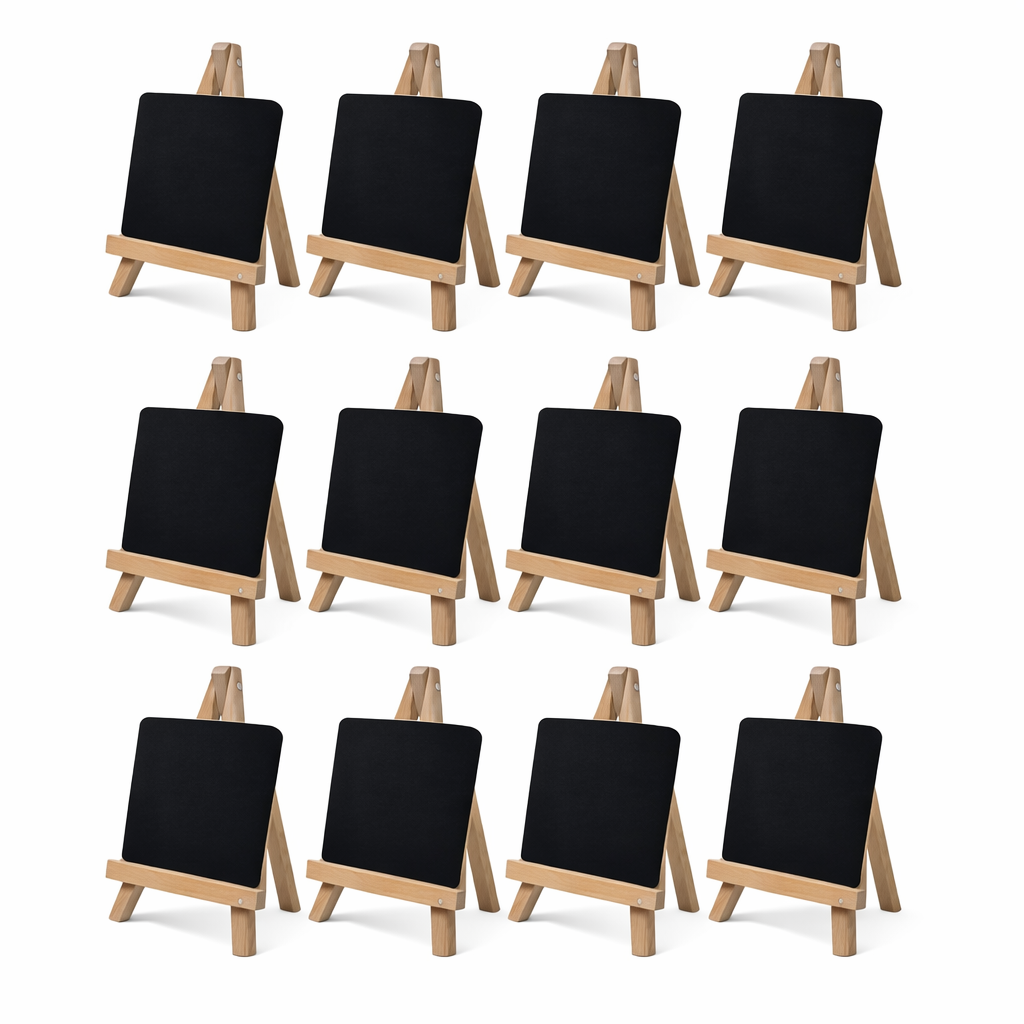 Rubber Wood Mini A-Frame Easel with Black Board