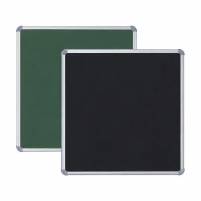 Aluminium Framed Double Sided Board with Black Chalkboard and Green Chalkboard (Size : 2 Feet x 2 Feet)