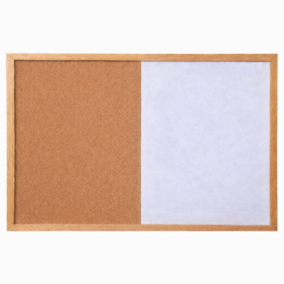 Rubber Wood Framed Combination Board – Non Magnetic Whiteboard and Cork Board (Size : 2.5 feet x 1.5 feet)